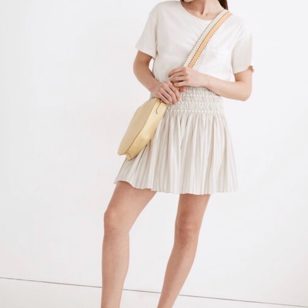 Madewell Smocked Pull-On Mini Skirt